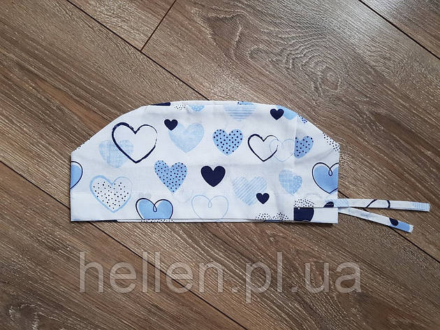 Медична шапочка з принтом "Блакитні серця", фото 1