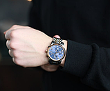 Гарний стрілковий чоловічий годинник, Класичний механічний чоловічий годинник із металевим браслетом, фото 4