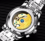 Гарний стрілковий чоловічий годинник, Класичний механічний чоловічий годинник із металевим браслетом, фото 6