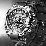 Міцний наручний армійський годинник із каучуковим ремінцем для військовослужбовців, фото 4