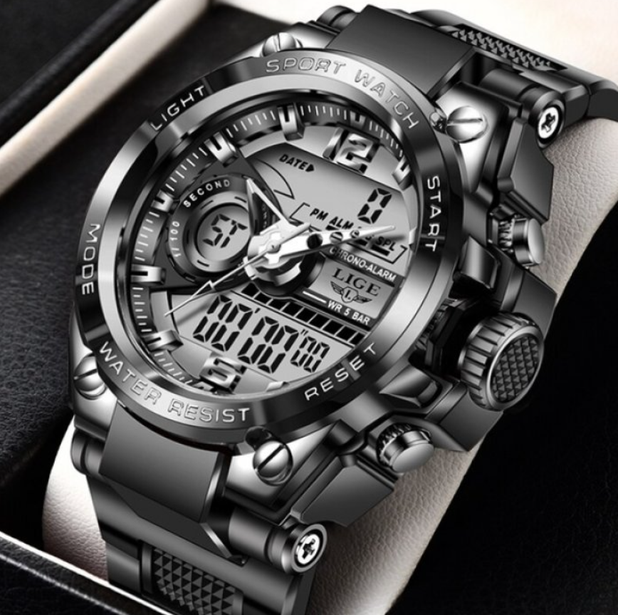 Міцний наручний армійський годинник із каучуковим ремінцем для військовослужбовців, фото 1