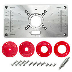 Пластина для фрезера 235х120х8мм зі змінними кільцями, алюмінієва