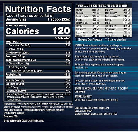 Протеїн ізолят + концентрат BodyTech Whey Tech Pro 24 2270 г, фото 3