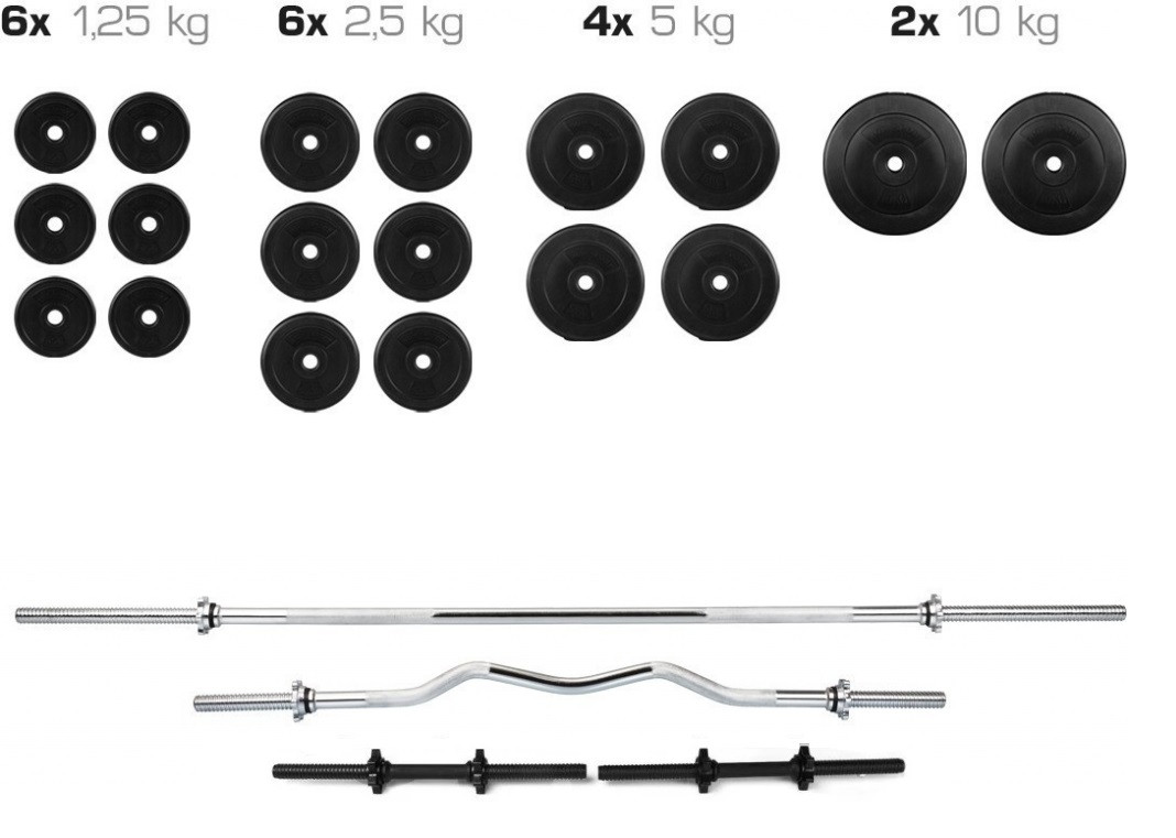 Штанга + Гантелі Набір 80 кг Композит ABS, фото 1