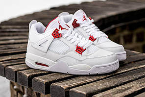Жіночі кросівки Air Jordan 4 Retro White Red