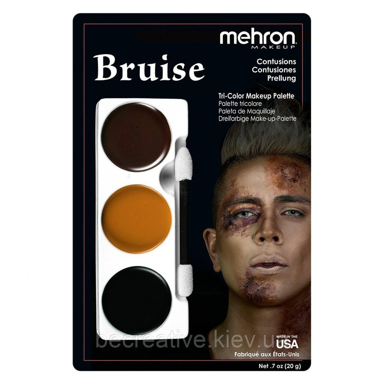 Набір театрального гриму Mehron Tri-Color Makeup Palette (Bruise)