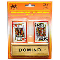 Набір DUKE доміно + 2 колоди гральних покерних карт у блістері (DN26726)