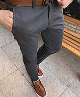 Мужские современные повседневные зауженные штаны ZARA тёмно-серый
