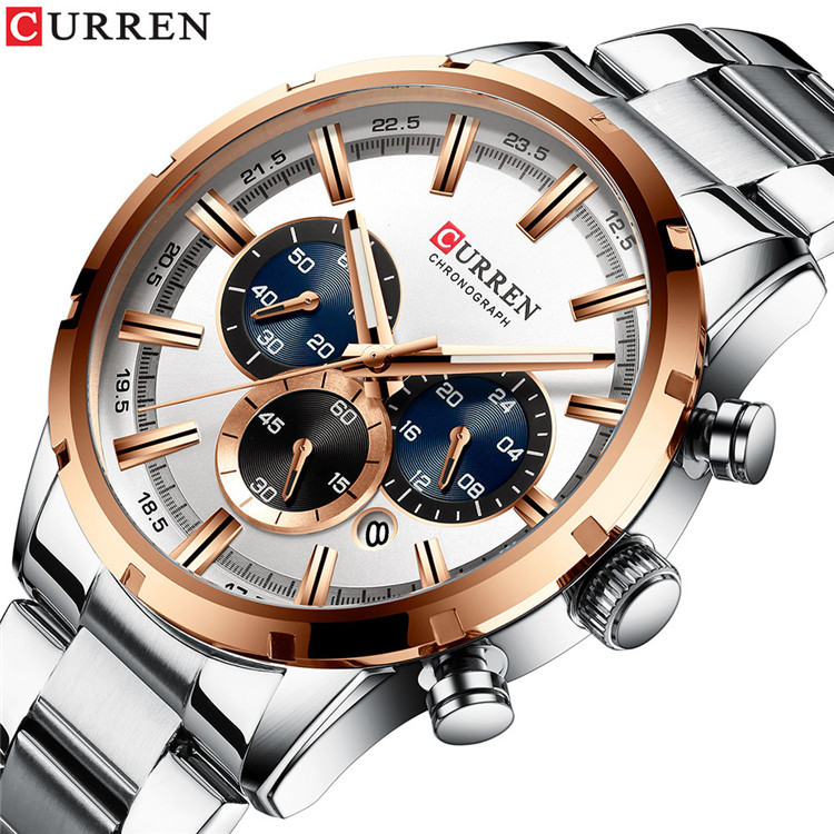 Годинник чоловічий Curren Chronograph Silver-White Годинник наручний, Чоловічий годинник, Кварцовий годинник