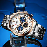 Годинник чоловічий Curren Chronograph Silver-White Годинник наручний, Чоловічий годинник, Кварцовий годинник, фото 3