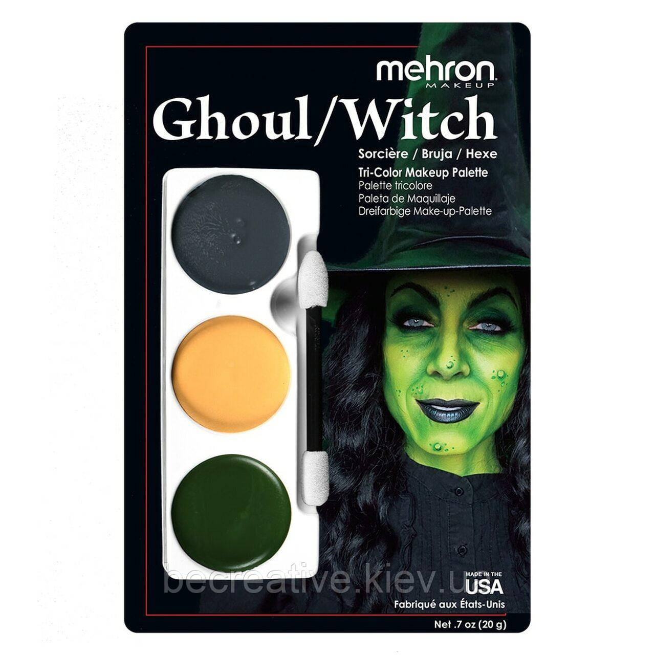 Набір театрального гриму Mehron Tri-Color Makeup Palette (Ghoul/Witch)