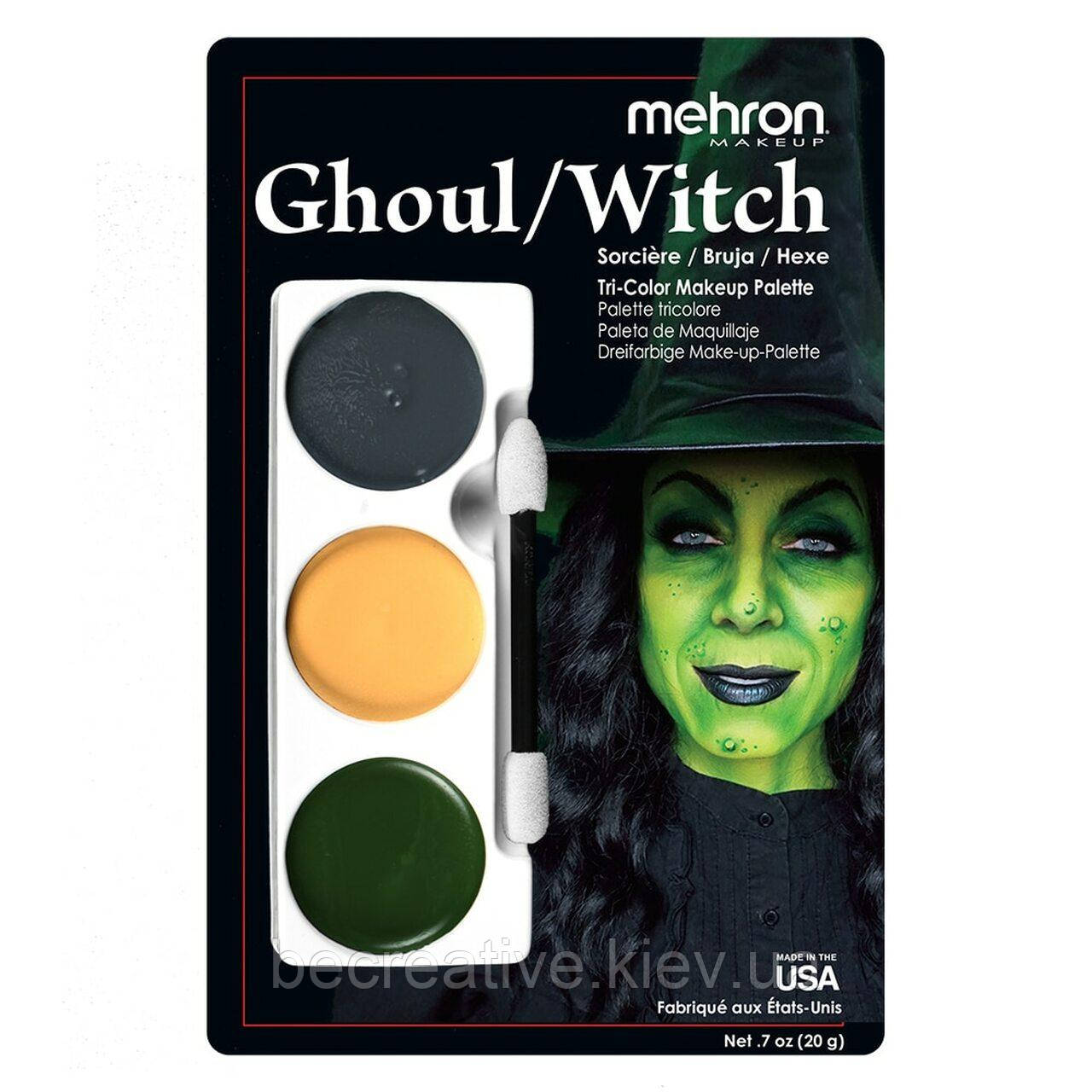 Набор театрального грима Mehron Tri-Color Makeup Palette (Ghoul/Witch)
