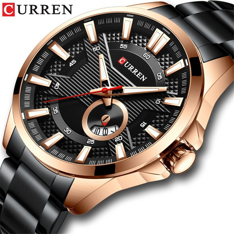 Годинник чоловічий Curren Black-Gold Business Watch Годинник наручний чоловічий годинник, Кварцовий годинник