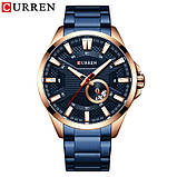 Годинник чоловічий Curren Blue-Gold Business Watch Годинник наручний чоловічий годинник, Кварцовий годинник, фото 3