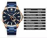 Годинник чоловічий Curren Blue-Gold Business Watch Годинник наручний чоловічий годинник, Кварцовий годинник, фото 9