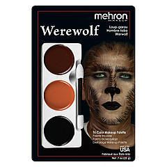 Набір театрального гриму Mehron Tri-Color Makeup Palette Werewolf