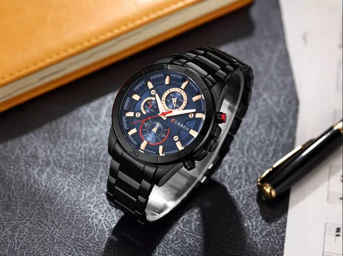Часы Curren мужские Black-Blue Часы наручные, Мужские часы, Кварцевые ...