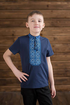 Вишиванка для хлопця Традиційна синьо-голуба