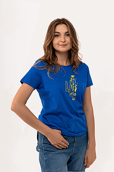 Женская футболка з вишивкою Квітуча Україна