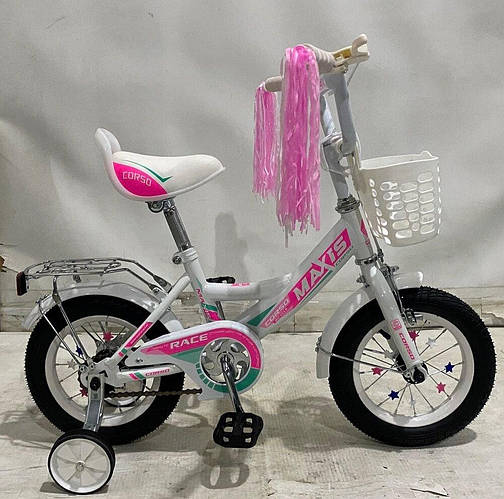 Купить Детский двухколесный велосипед для девочки с корзинкой "CORSO ...