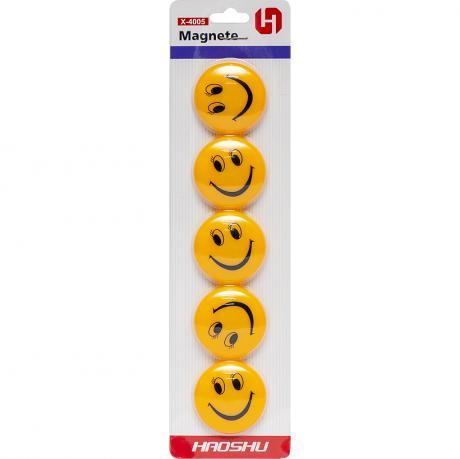 Від 6 шт. Магніт для дошки "Смайлик" 5 штук X-4005, D4см    купити дешево оптом в інтернет-магазині купити дешево оптом в