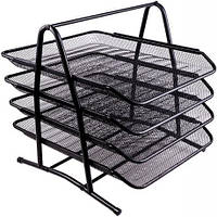 Лоток 4 відділення "метал" 1088-B горизонтальний чорний 31х35х28,5см купити дешево оптом в інтернет-магазині