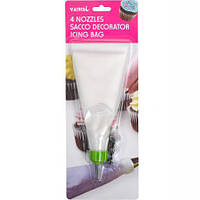 Від 3 шт. Мішок кондитерський силіконовий 4 насадки, блістер 31*11см X3-98 купити дешево оптом в інтернет-магазині