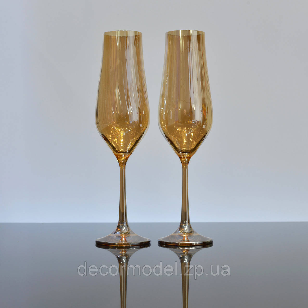 Весільні келихи Bohemia Crystalex Tulipa optic 170 мл амбер