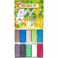 Від 2 шт. Пластилін "Сафарі" 205 г, 10 кольорів "Колорит" купити дешево оптом в інтернет-магазині