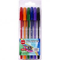 Від 6 шт. Набір ручок кулькових  CL51-6 "КОРВИНА" 6 кольорів купити дешево оптом в інтернет-магазині