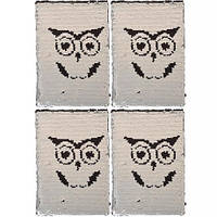 Від 2 шт. Блокнот з паєтками 21 * 14,5 см "Сова" тверда обкладинка, клітинка A-1  купити дешево оптом в інтернет-магазині