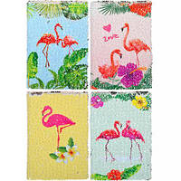 Від 2 шт. Блокнот з паєтками 21 * 14,5 см "Фламінго" тверда обкладинка, клітинка A-2 купити дешево оптом в інтернет-магазині