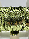 Декоративна тасьма паєтки на нитці, зелені для рукоділля, пошиття одягу, виробів., фото 2