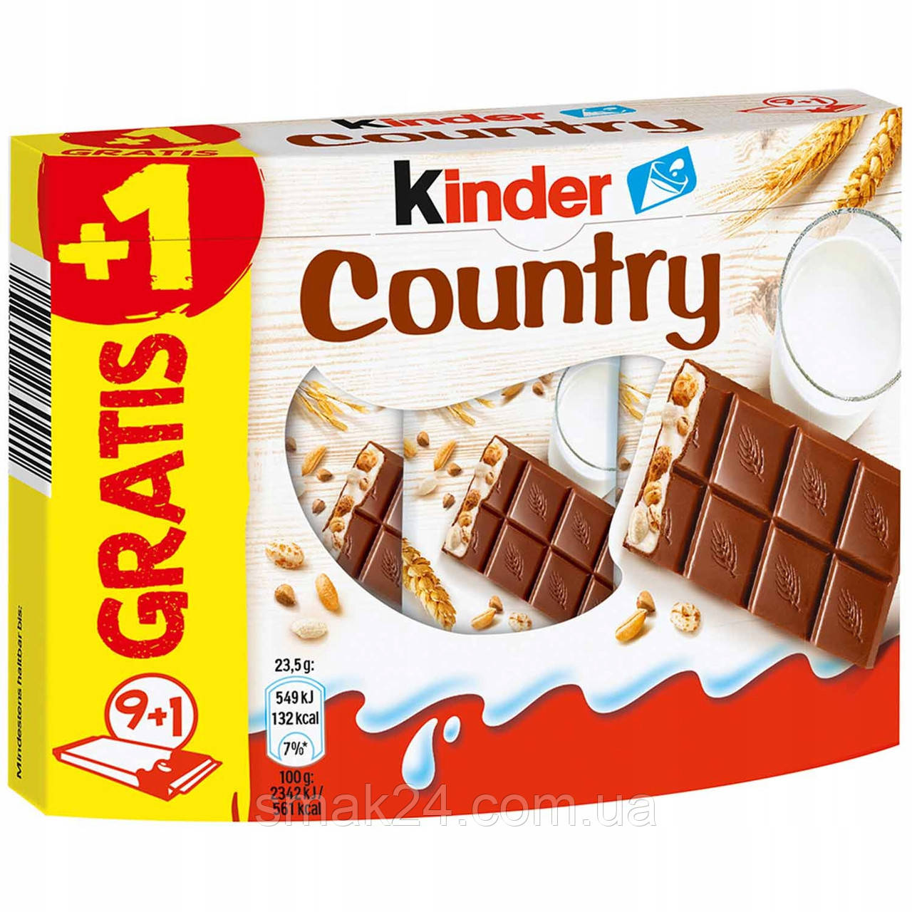 Батончик со злаками Кантри / Kinder Country (10штx23.5г) 235г Германия - фото 1 - id-p1573630632