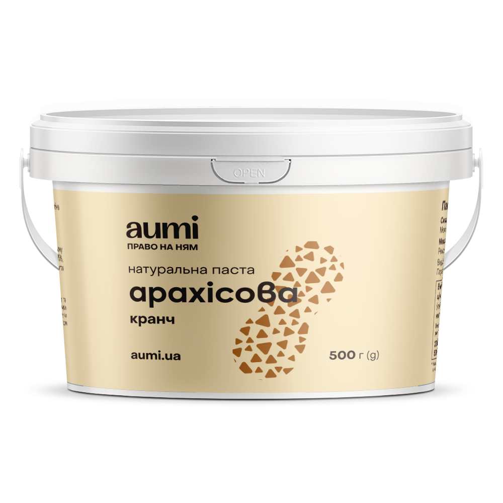 Арахисовая паста КРАНЧ, 500г, ведро, с хрустящими кусочками арахиса ...