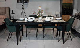 Комплект стіл Палацо білий та стільці Вілсон зелений