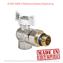 Кран з американкою кутовий 1/2" "антіпротечка" KR.228.W-Gi білий, фото 3