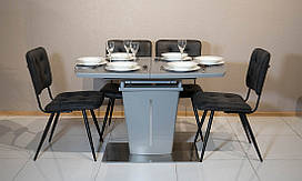 Комплект стіл Адам кераміка сірий та стільці Монтана антрацит