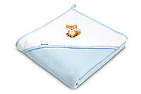 Детское махровое полотенце 100х100 см с уголком Sensillo Frotte Лисеня блакитний