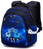 Ортопедический рюкзак в школу для мальчика синий Космос Winner /SkyName 37х30х18 см для начальный школы