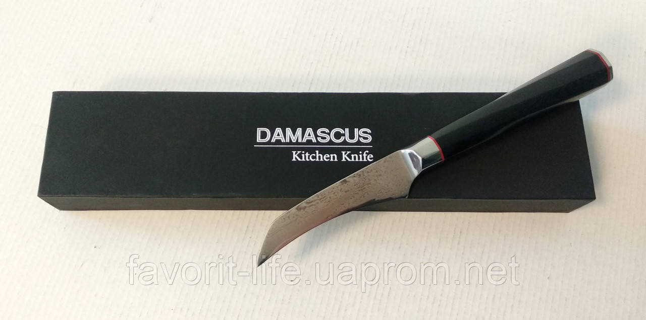 Нож для чистки овощей Damascus DK-AK 3008 AUS-10 9 см дамасская сталь 73 слоев (88051) - фото 8 - id-p556194523