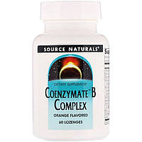 Коензим В-Комплексу, Апельсиновий смак, Source Naturals, 60 таблеток для розсмоктування