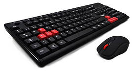 Комплект безпровідний (клавіатура + мишка) клавіатура + Мишка Havit HV-KB257 GCM Чорний/ Червоний
