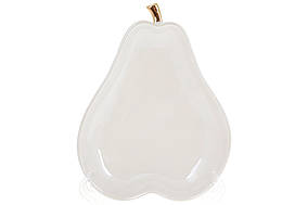 Тарілка порцелянова Груша 17см, колір - білий перламутр із золотом - 4 шт УПАКОВКА ТОВАР ВІД ВИРОБНИКА