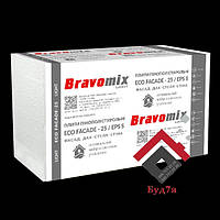 Пінопласт BRAVOMIX
ECO FACADE – 25 LIGHT / EPS S | Вага: 7.5кг/м3 ±5%