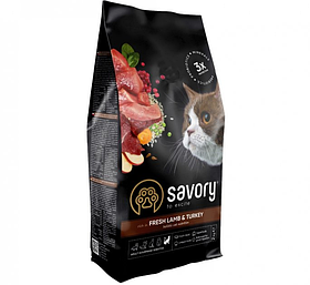 Savory Adult Cat Sensitive Digestion Fresh Lamb&Turkey 0,4 кг — сухий корм із ягням та індичкою для кішок
