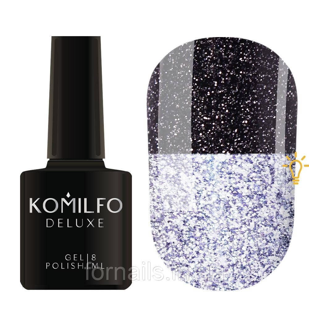 Komilfo Luminous Collection L006 (темний баклажаново-чорний, світловідбивний), 8 мл