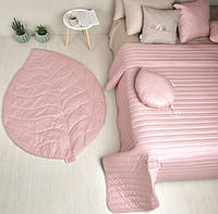 Стеганый коврик и подушка: Набор Листочек пудровый