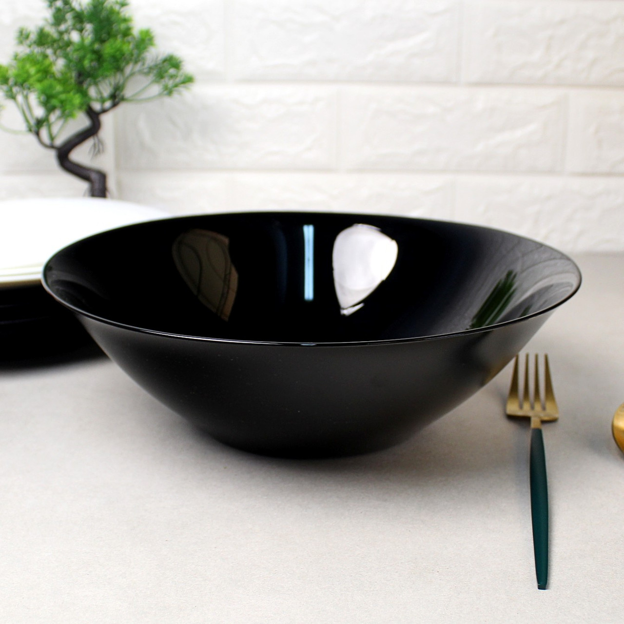 Великий чорний салатник Luminarc Carine Black 27 см (D2370)