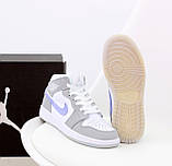 Кросівки N*ke Air Jordan 1 Retro "Сірий білий фіолетовий" р42;45, фото 10